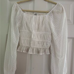 Hollister White On or Off-Shoulder Blouse